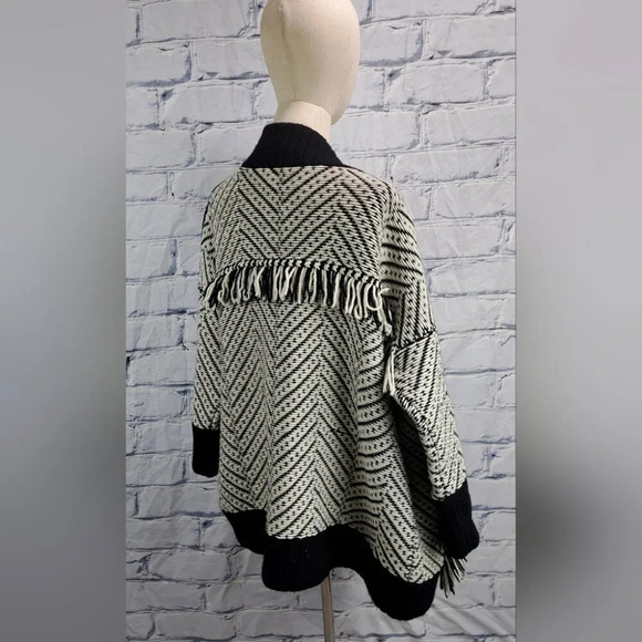 Burberry Glasshouse Chevron Fringe Cardigan Sweater Wool Open-Front Sz Small - Picture 9 of 16